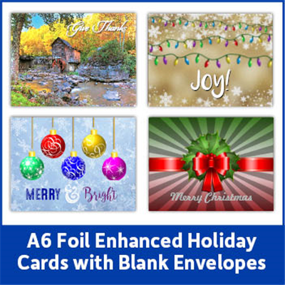 Foil Enhanced Holiday Card with Blank Envelope